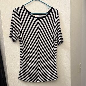 Black and Gray Striped Women's Top